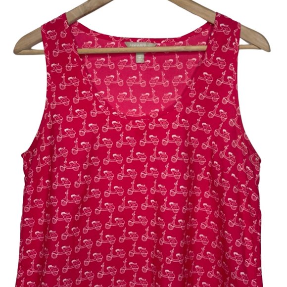 BANANA REPUBLIC | Hot Pink Petite Moped Print Sleeveless Blouse | Size M - Picture 3 of 10